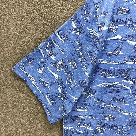 Peter Millar Summer Comfort Crown Sport Polo Shirt Men's Medium Blue print $110 - Picture 14 of 16